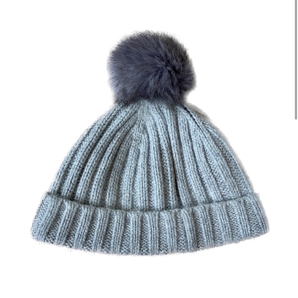 JCrew Grey Beanie with Pom Pom